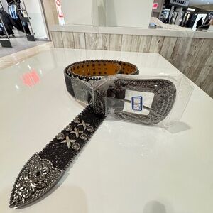 Studded Black and Silver Belt